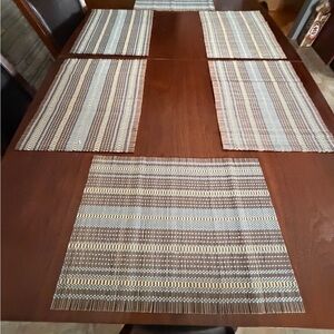 Bamboo Placemats - Slate Blue, Brown and Beige Weaving